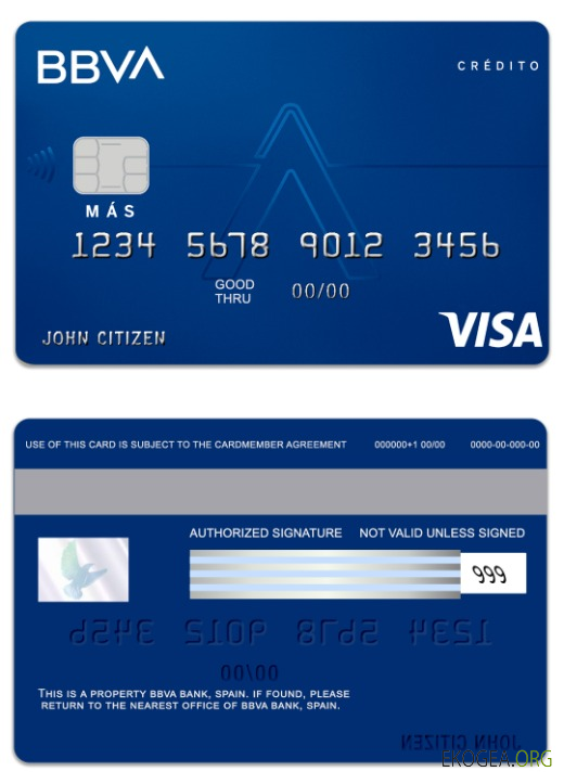 Carte de crédit visa Espagne BBVA Bank